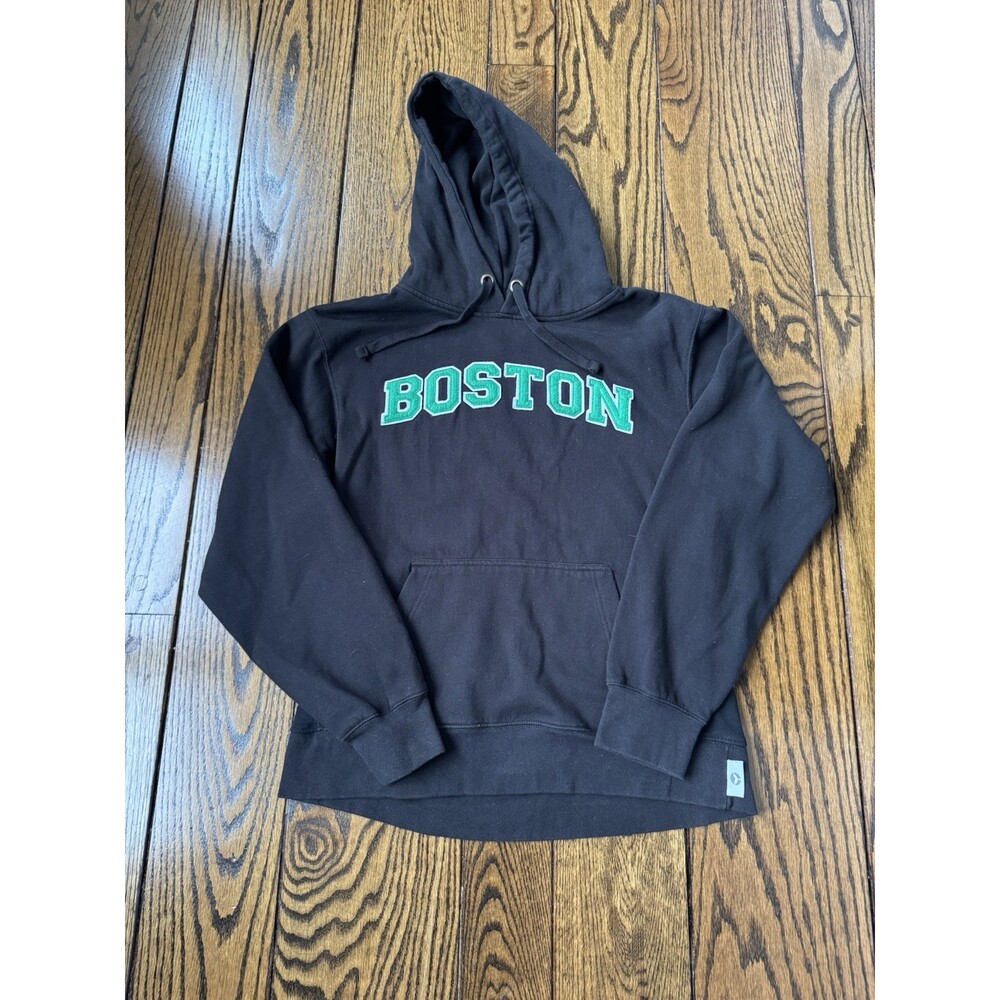 Boston Celtics Men’s Black Hoodie Sweatshirt Size Large Embroidered Logo